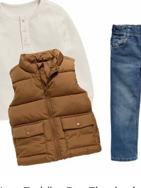 Old Navy Kids Brown Puffer Vest 3/4T